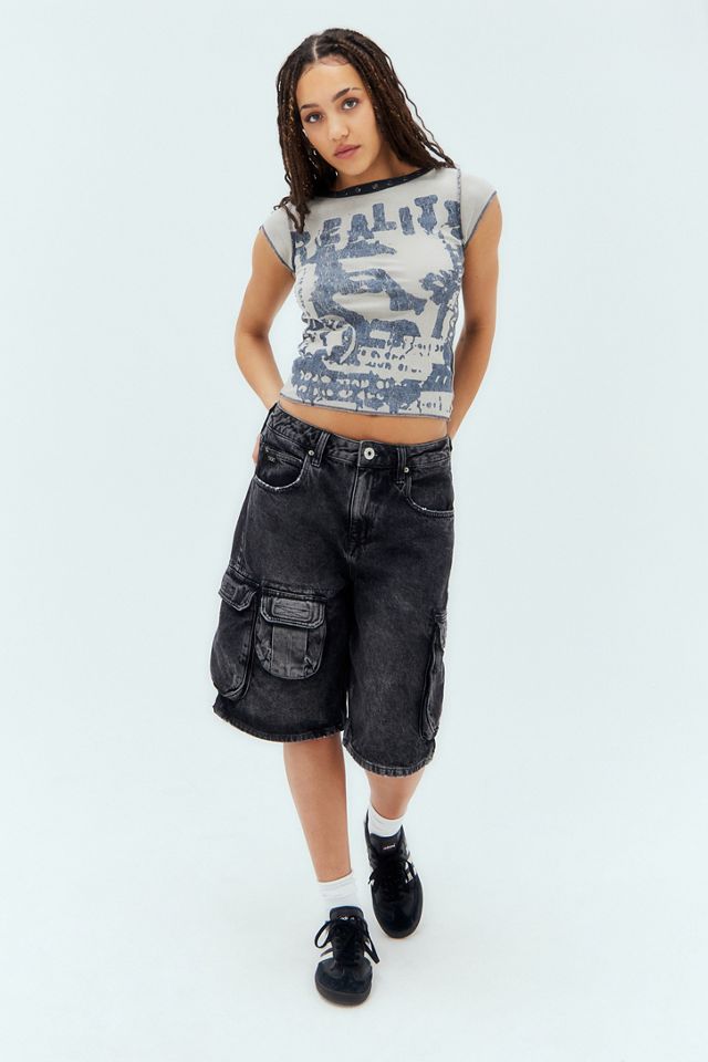 UO Eyelash Stamp Print Slash Neck Top #2