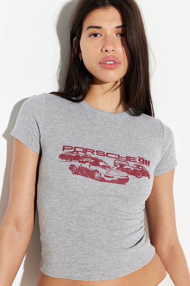 UO - T-shirt baby Porsche gris chiné