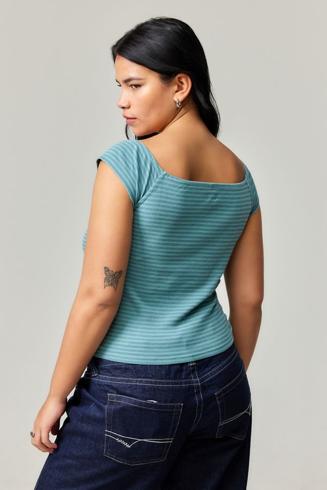 BDG Striped Off-The-Shoulder Top #7
