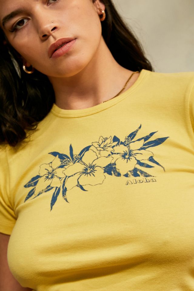 UO Yellow Aloha Baby T Shirt