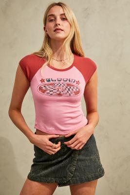 UO Pink Bloom Baby T-Shirt - Pink S at Urban Outfitters