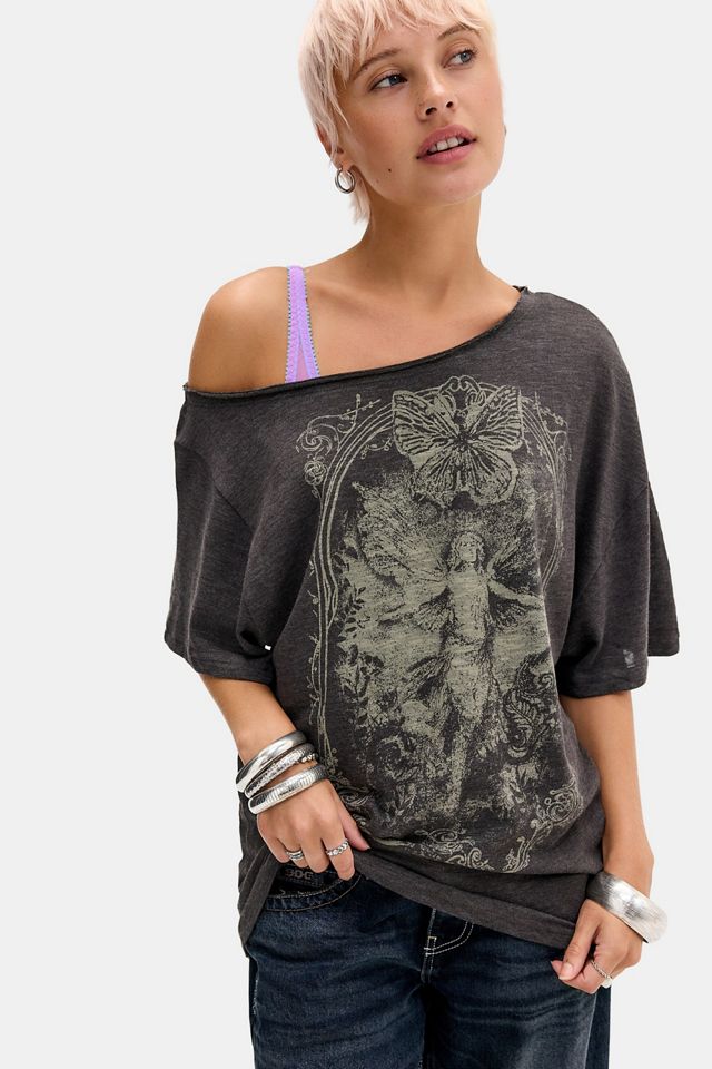 UO Graphic Courtney Off-Shoulder T-Shirt #2