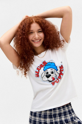 UO Slush Puppie Relaxed T-Shirt - White M/L at Urban Outfitters