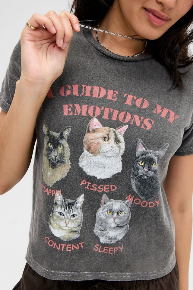 UO Guide To My Emotions Cats T-Shirt #1