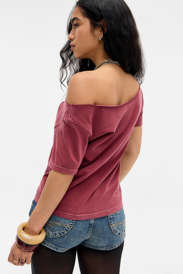 UO Red Wolfsburg Car Slash Neck T-Shirt #3