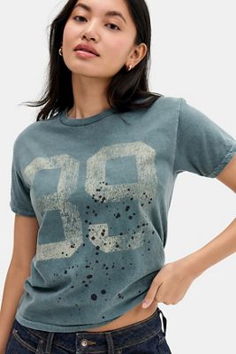 Camiseta Holgada BDG 89 con Salpicaduras de Pintura