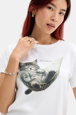 UO Unbothered Kitten Relaxed T-Shirt