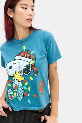 Camiseta Relajada de Snoopy Navideño UO