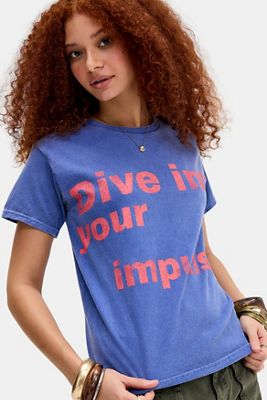T-shirt graphique UO Blue "Dive Into Your Impulses"