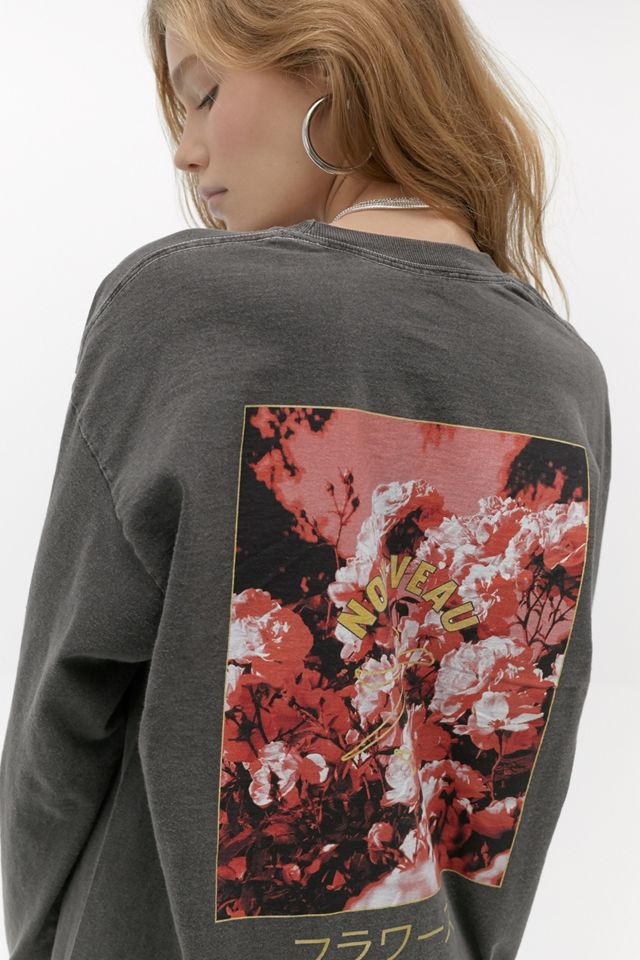 UO - Nouveau T-shirt à manches longues style skate, motifs floraux #3