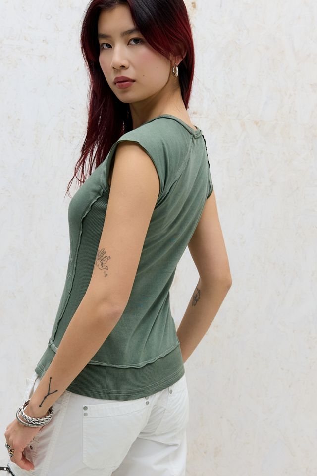 Top Henley a Manica Corta Stamp BDG #3