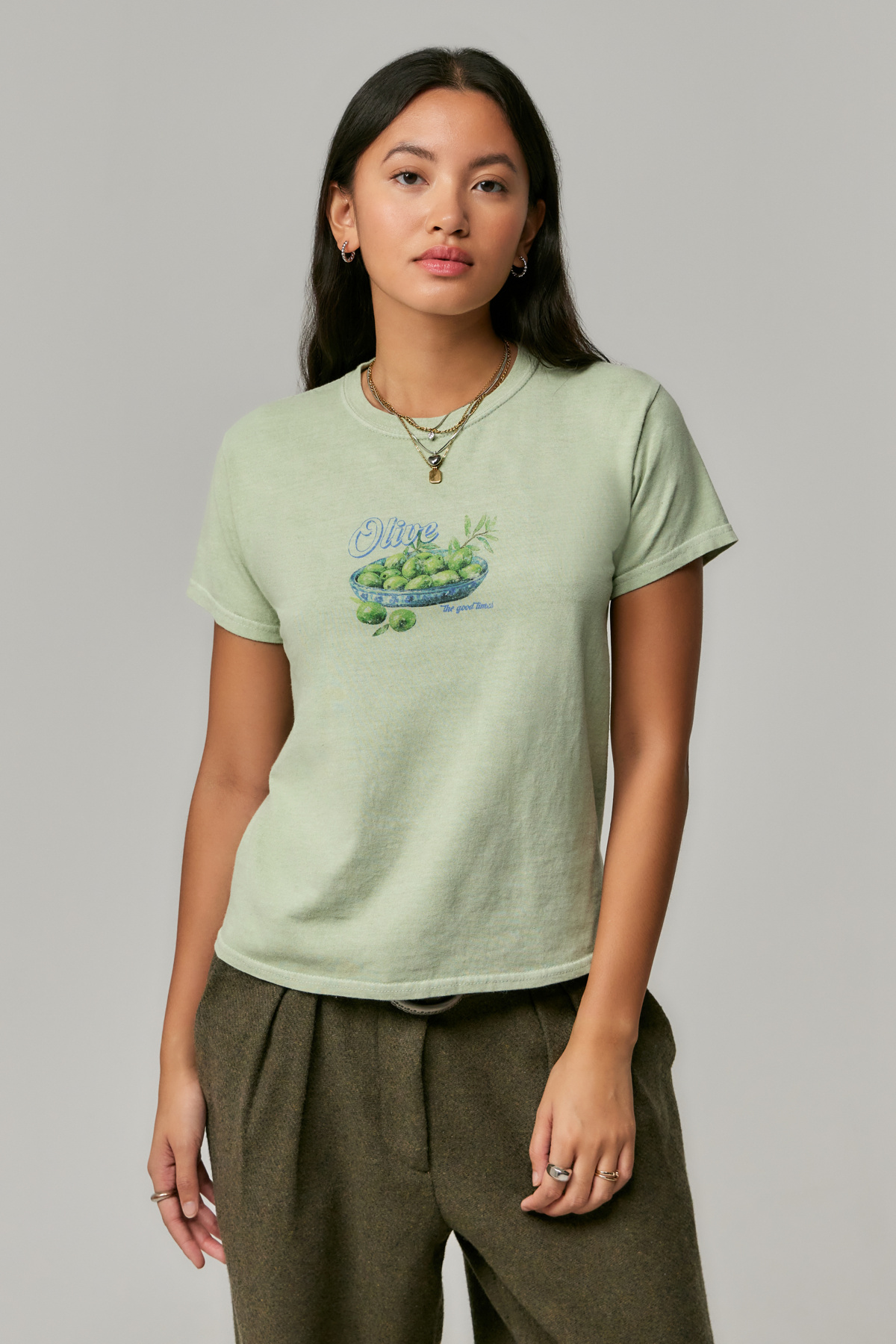 UO Olive Bowl Relaxed T-Shirt