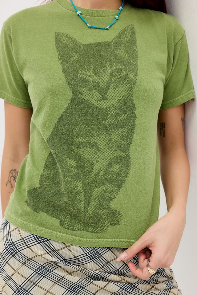 UO Pixel Zwinkernde Katze Lässiges Grafik-T-Shirt #2