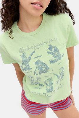 UO Rockstar Cat Entspanntes T-Shirt