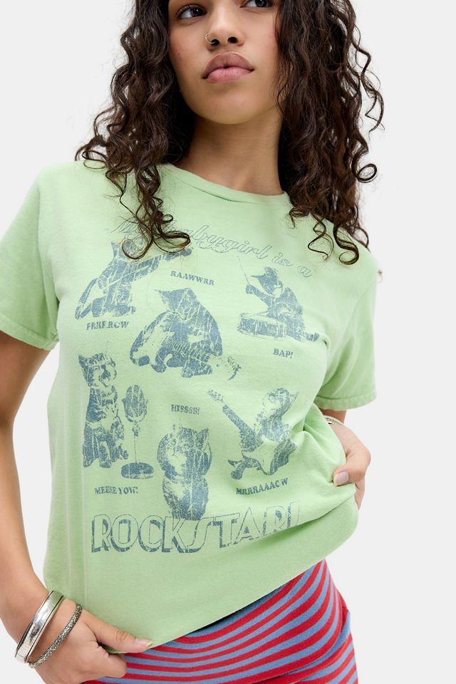 T-Shirt Rilassata UO Rockstar Cat #2