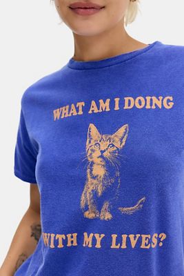 UO Cats Lives Entspanntes Grafik-T-Shirt