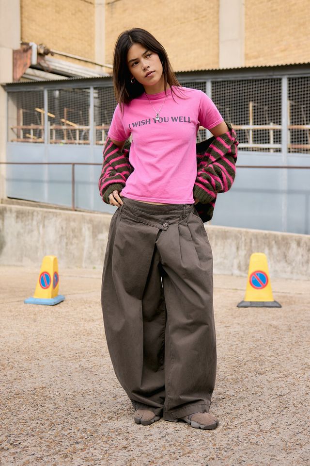 T-shirt rilassata con slogan UO Rosa Wish You Well #2