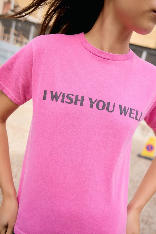 T-shirt rilassata con slogan UO Rosa Wish You Well #3