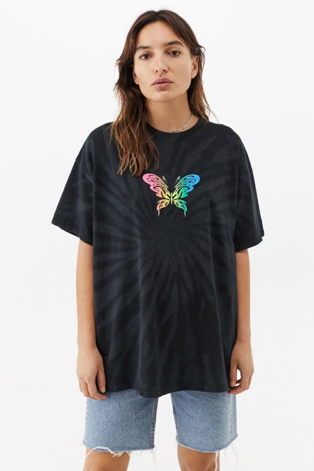 UO Butterfly Tie-Dye Dad T-Shirt | Urban Outfitters UK