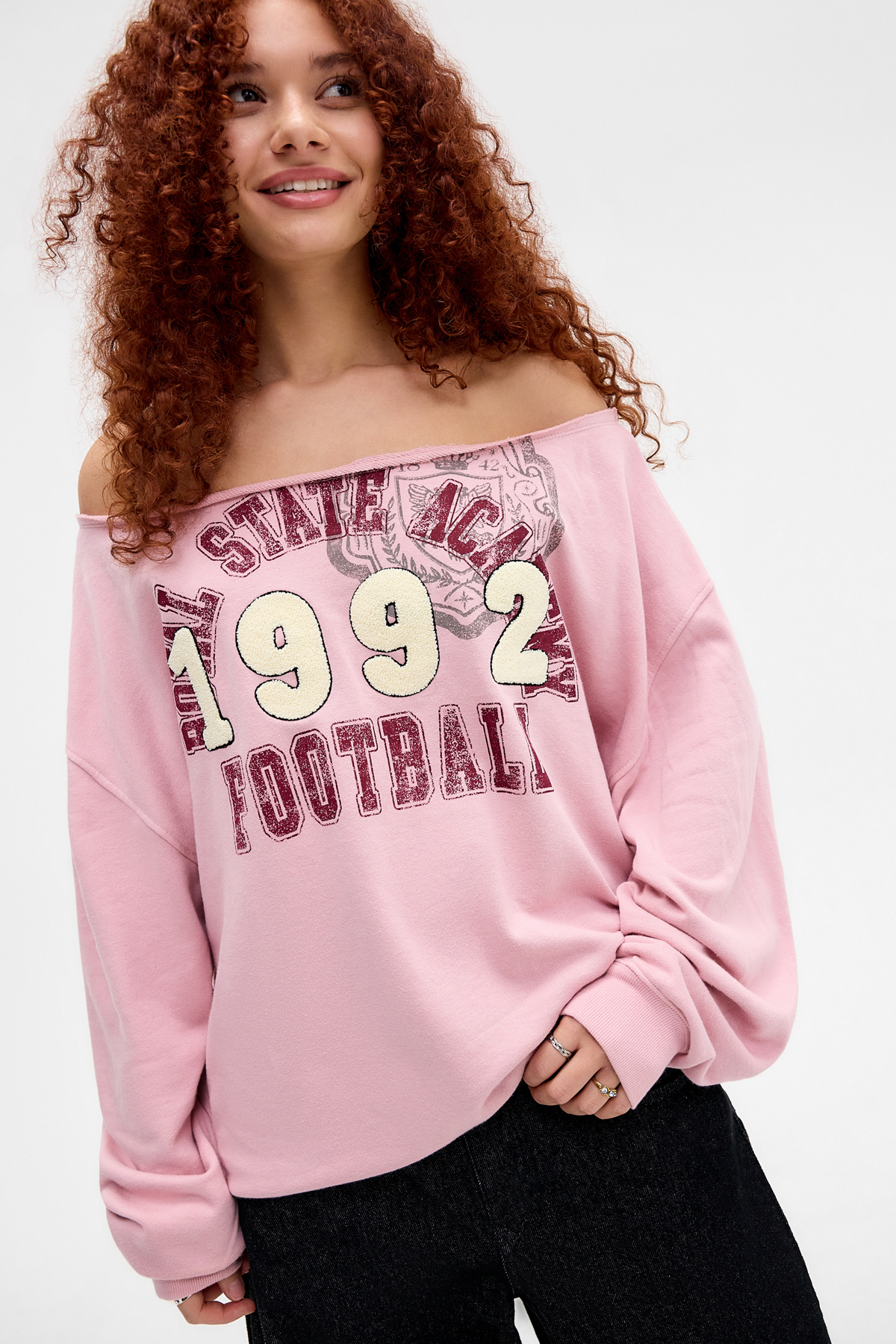 BDG Jesse Off-Shoulder Sweatshirt