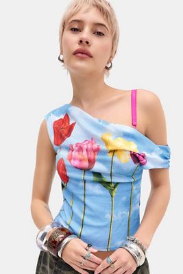 UO Fia Tulip Off-Shoulder Top