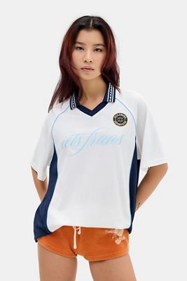 iets frans... Weißes Boyfriend Football T-Shirt