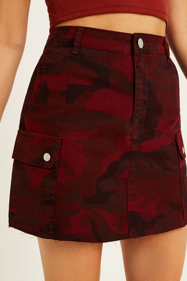 BDG Burgundy Camo Cargo Skirt #1