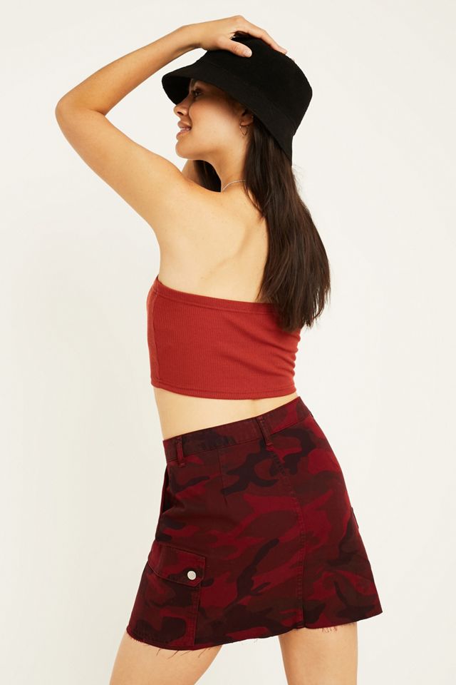 BDG Burgundy Camo Cargo Skirt #4