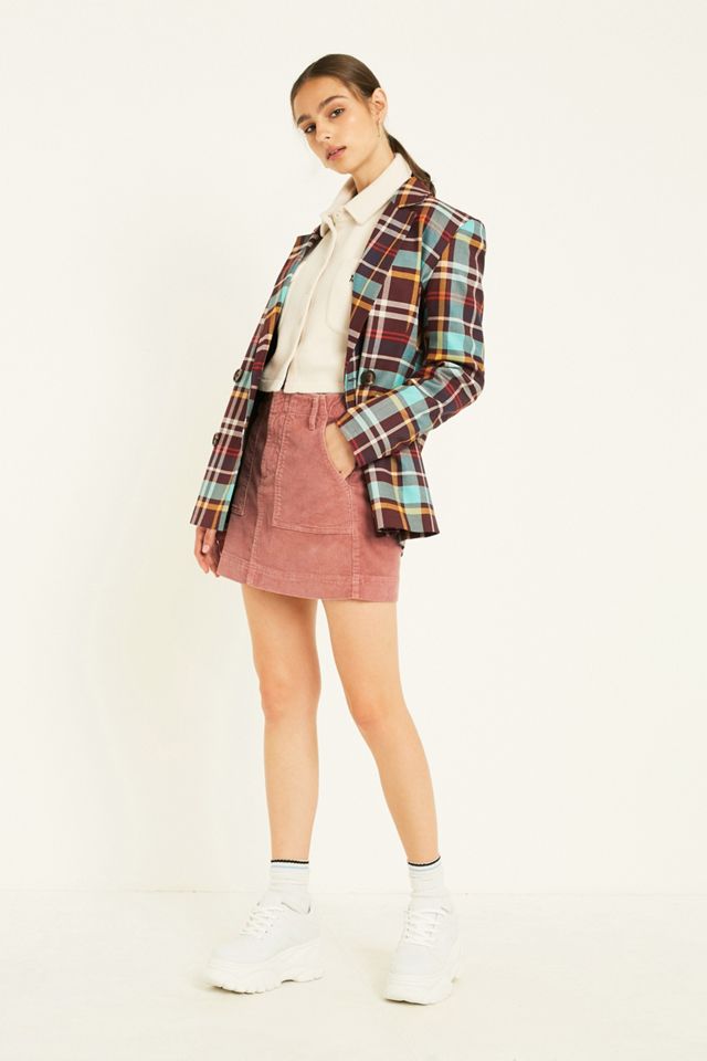 UO Pink Corduroy Carpenter Skirt #4