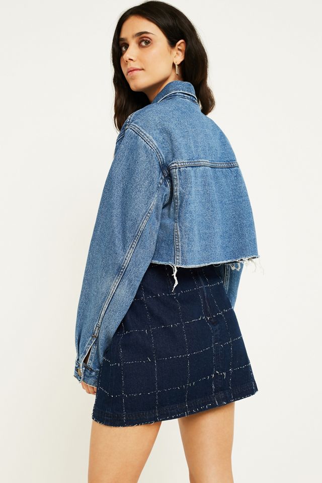UO Windowpane Denim Skirt #3