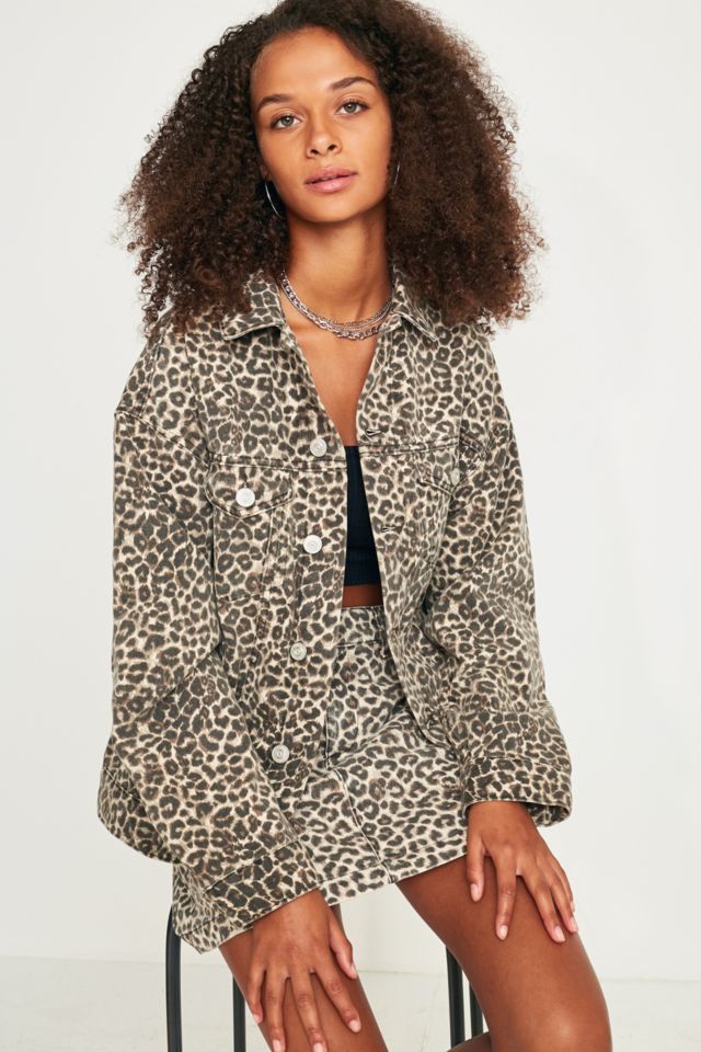 BDG Leopard Print Twill Mini Skirt | Urban Outfitters UK