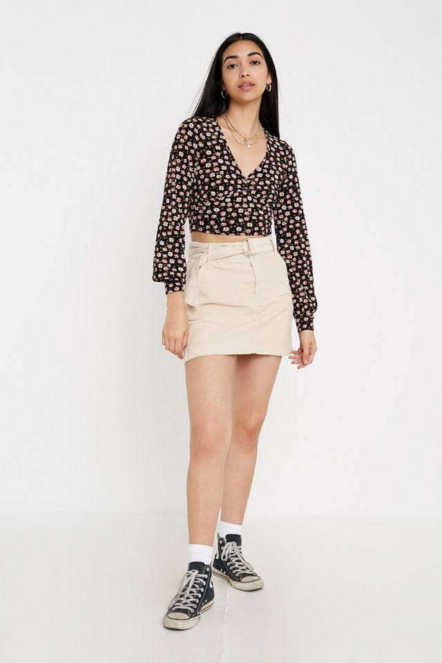 UO Corduroy Belted Mini Falda #1