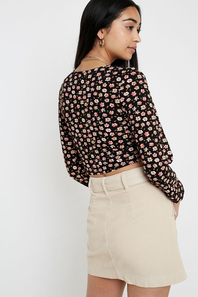 UO Corduroy Belted Mini Falda #2