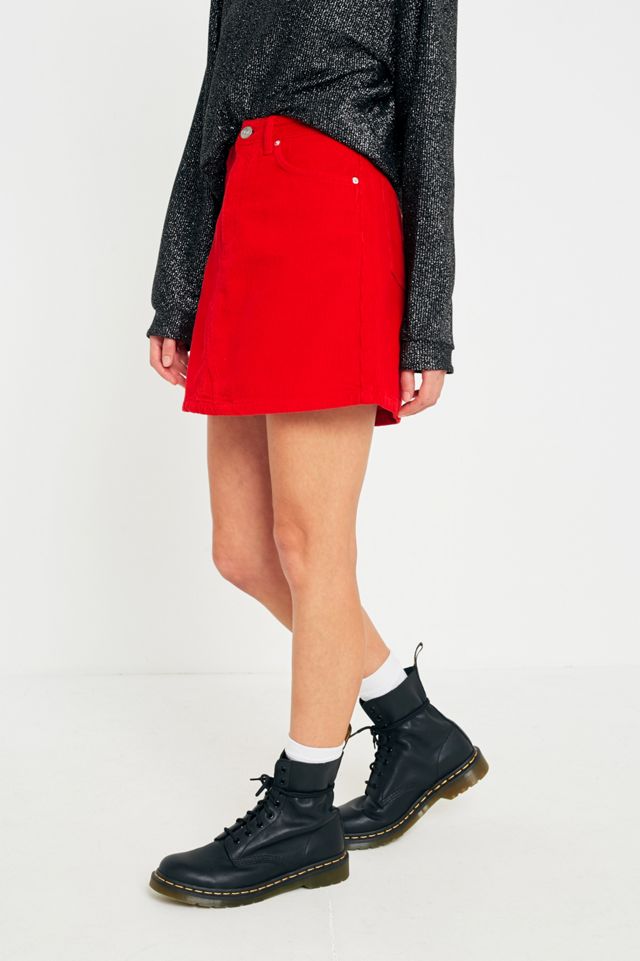 BDG Red Cord Notch Hem Skirt #1