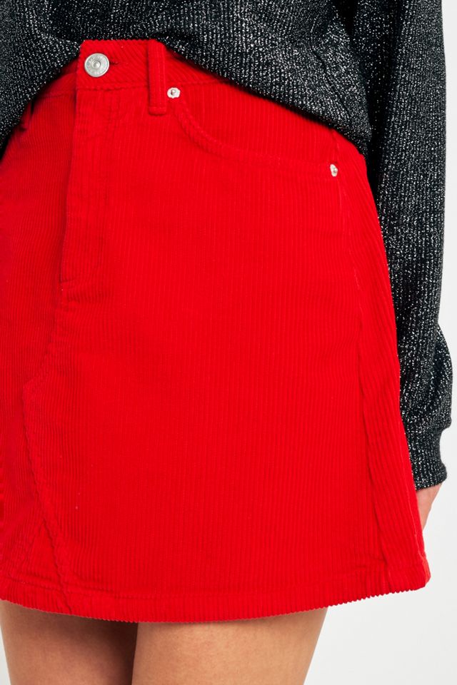 BDG Red Cord Notch Hem Skirt #2