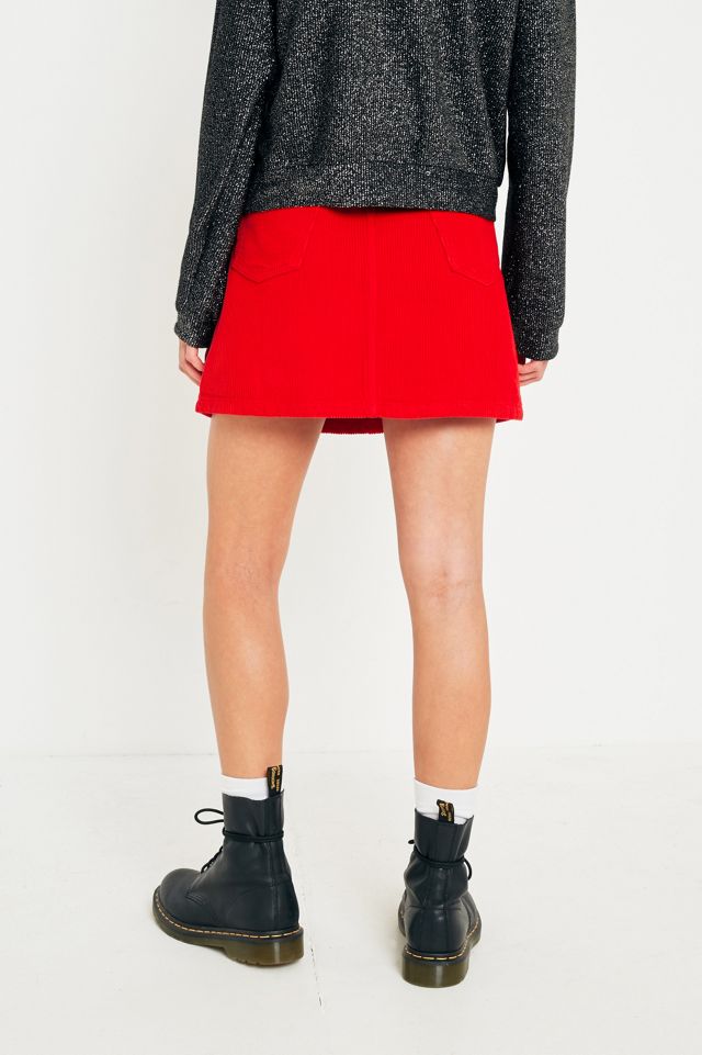 BDG Red Cord Notch Hem Skirt #3