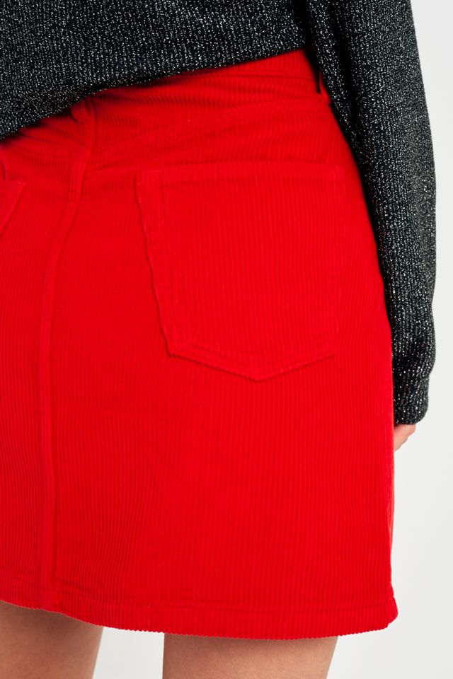 BDG Red Cord Notch Hem Skirt #5