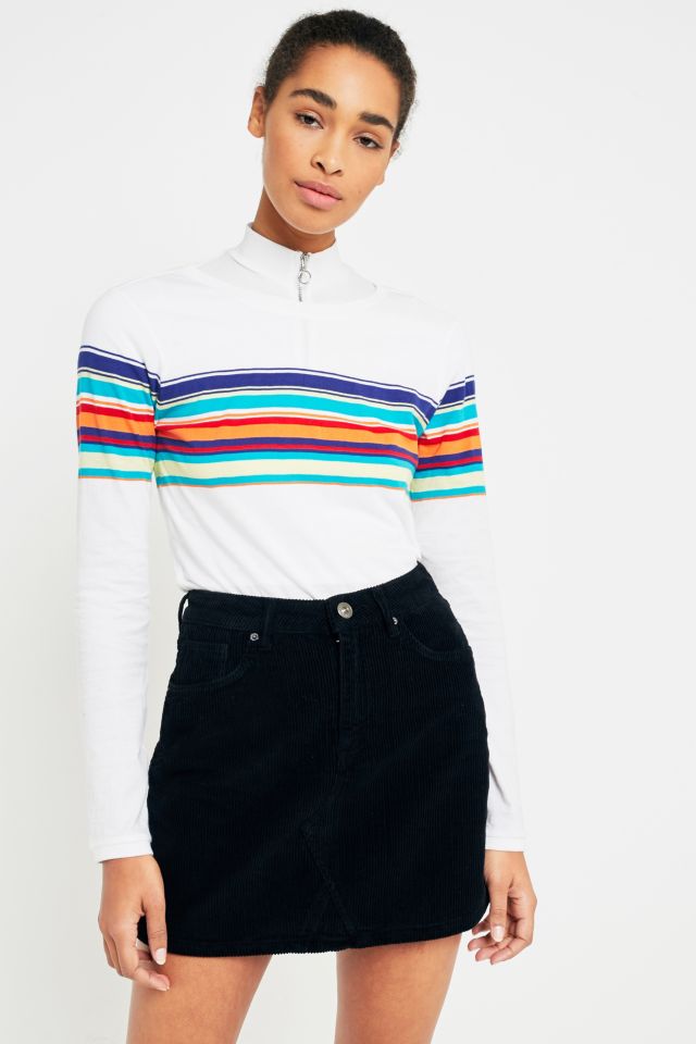 BDG Black Cord Notch Hem Skirt | Urban Outfitters UK