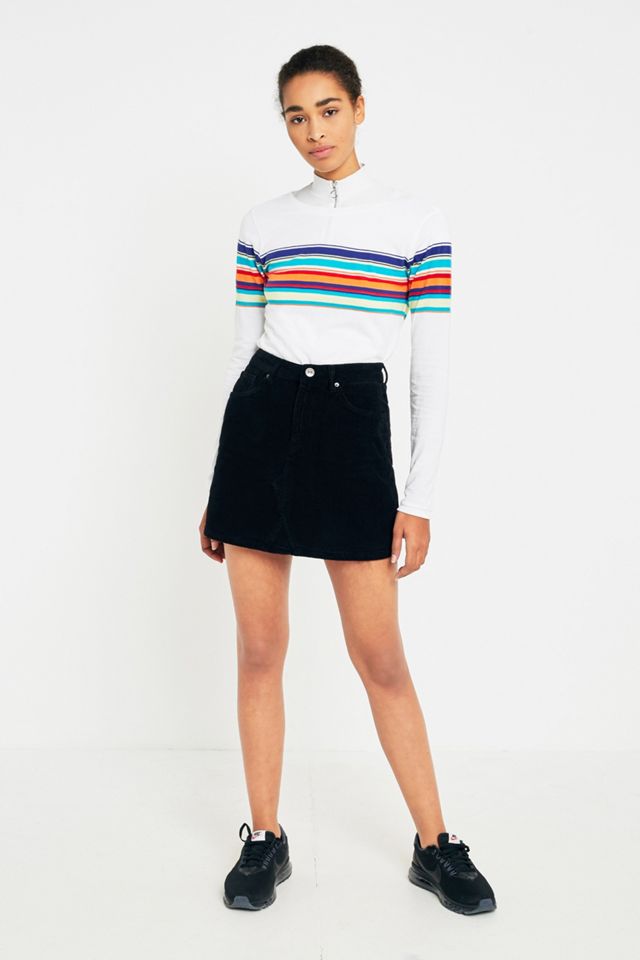 BDG Black Cord Notch Hem Skirt #4
