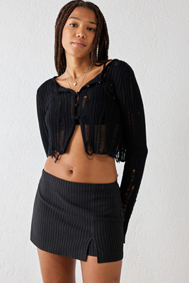 Urban Rib Stitch Detail Skort - Sage main image 1