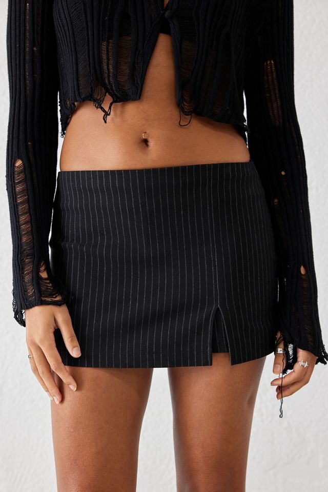 UO Pinstripe Notched Skort #1