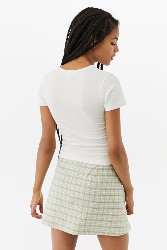 UO Gingham Check Mini Falda con Muescas #2