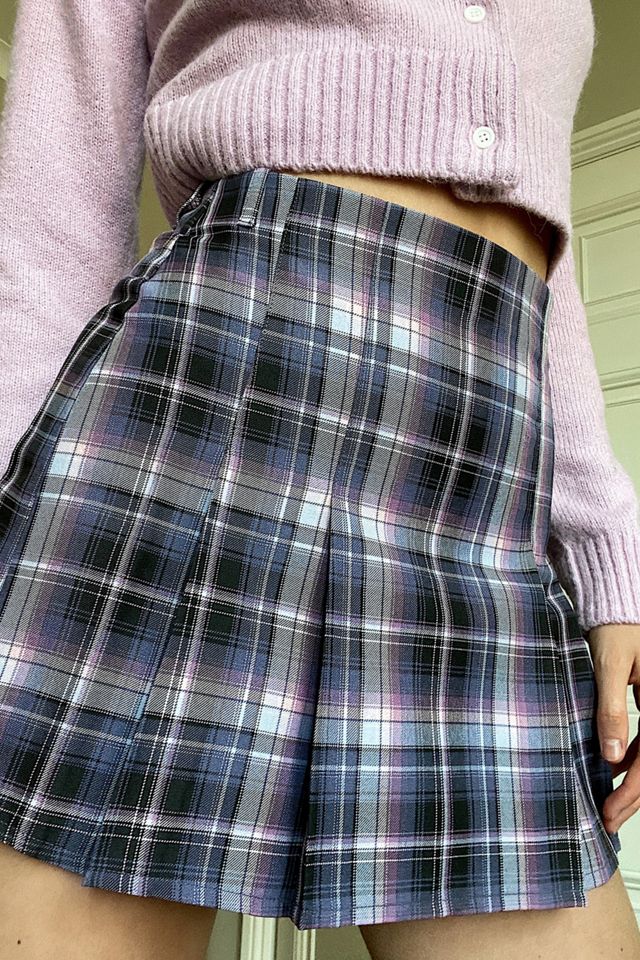 UO Boxy Pleat Ombre Check Kilt #1