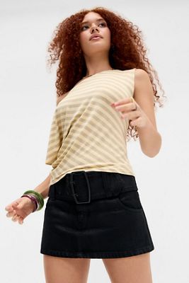 Silence + Noise Kate Belted Coated Mini Skirt