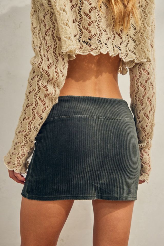 UO Khaki Corduroy Peachy Pelmet Skirt #3
