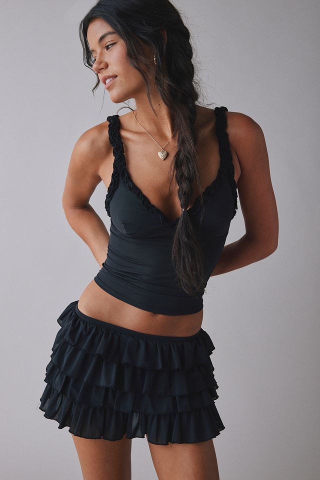 Out From Under Cammy Ruffle Trim Micro Skort #1
