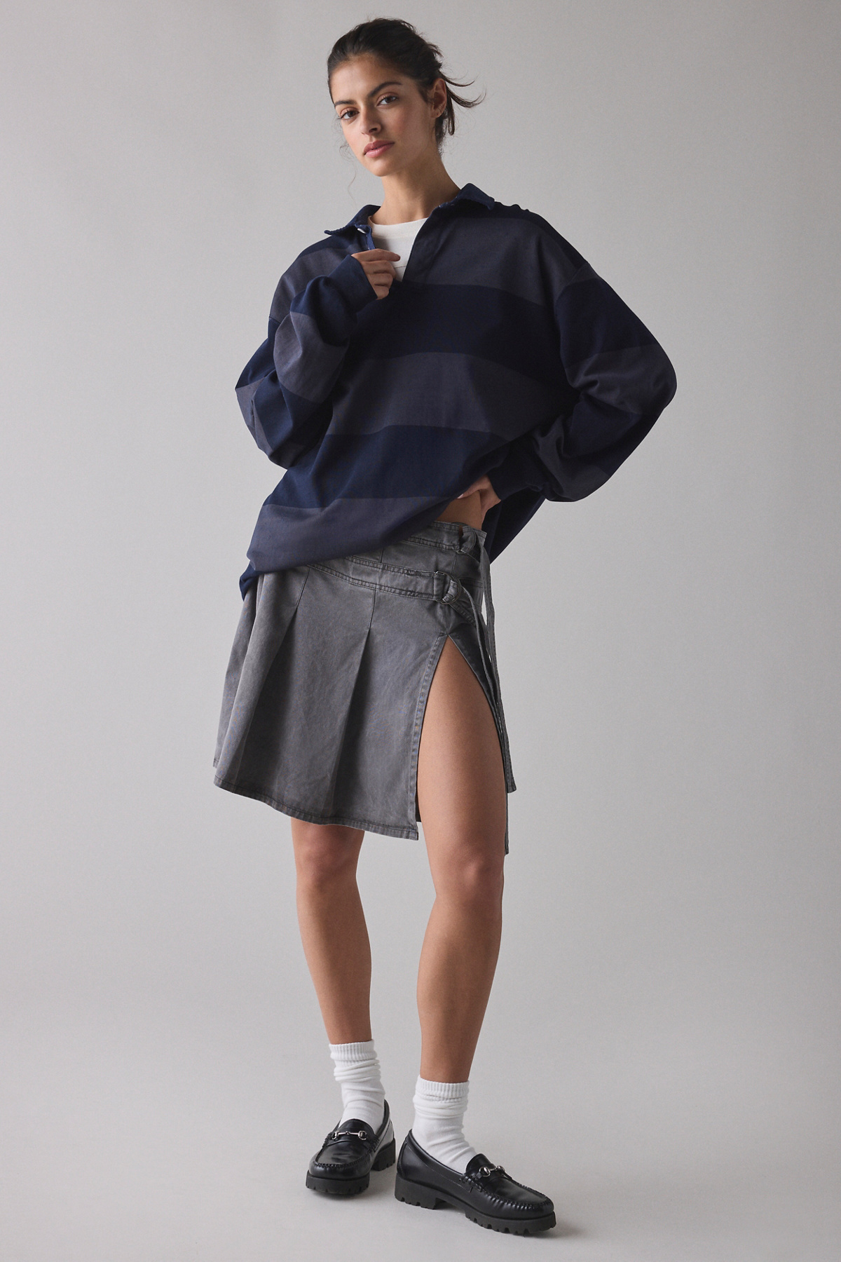 Kimchi Blue Ginny Double Pleated Midi Skirt
