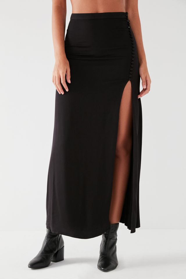 UO Talisa Black Maxi Skirt #1