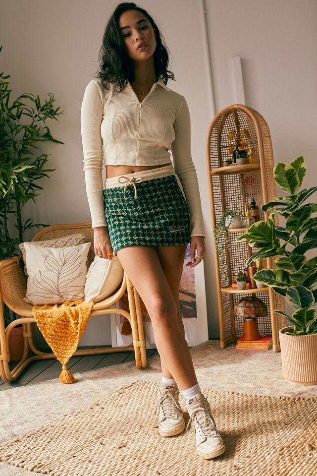 iets frans... Velour Pelmet Mini Skirt