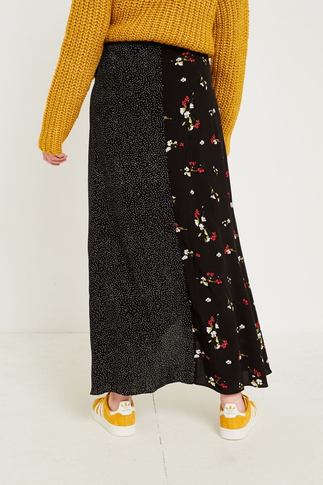 UO Mixed Print Wrap Maxi Skirt #3